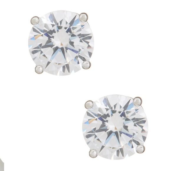 Nordstrom rack Sterling Silver Round Cut CZ Studs earrings - Picture 2 of 10